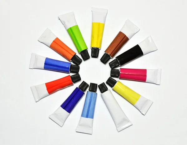 Tubi di vernice in un cerchio — Foto Stock