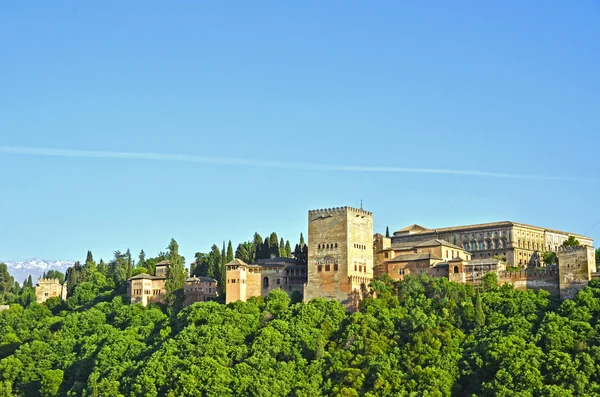 Pohled na nasrid paláců, alhambra, granada — Stock fotografie