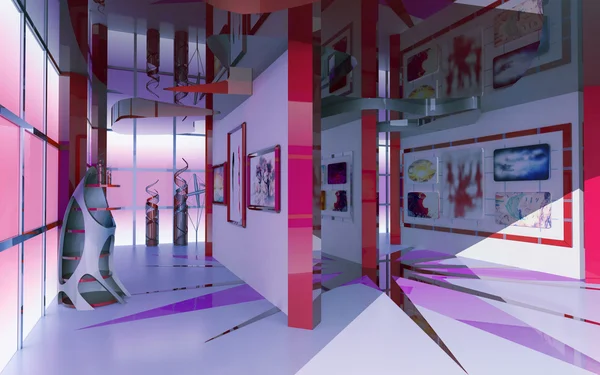 Modern interiör utställningshall — Stockfoto