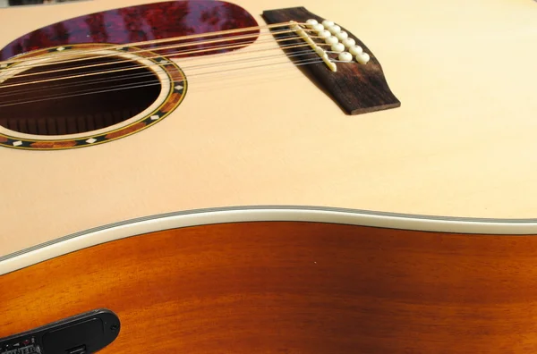 Close-up of an acoustic twelve strings guitar — Stock Photo, Image