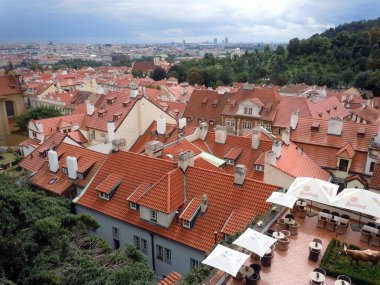 Prag ve Czech cumhuriyetinin havadan görüşü