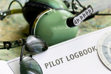Logbook and other tools clipart