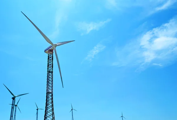 Wind turbines under the sunny sky — Stock Photo, Image