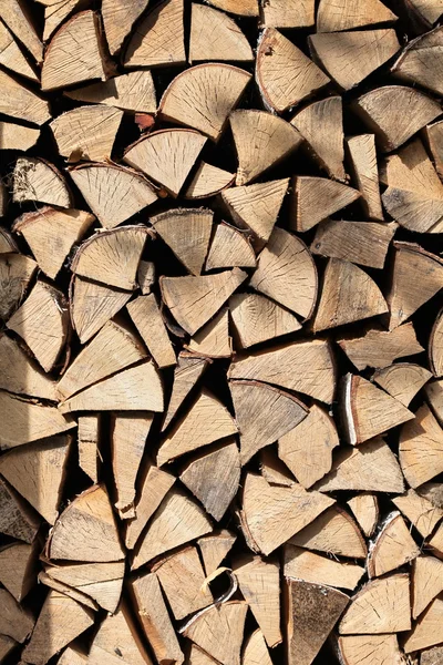 Pile of birch firewood — Stock Photo, Image