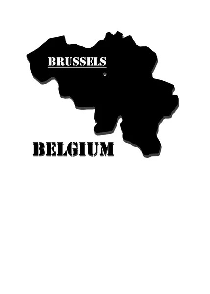 Mappa del Regno del Belgio — Foto Stock