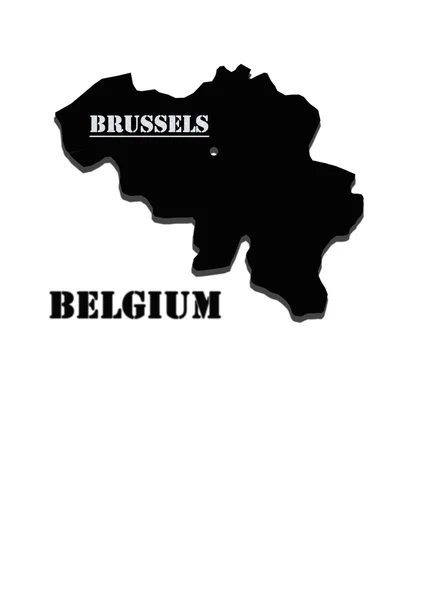 A Belga Királyság térképén — Stock Fotó