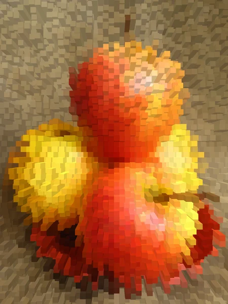 Nezřetelné jablka na hnědé pozadí — Stock fotografie