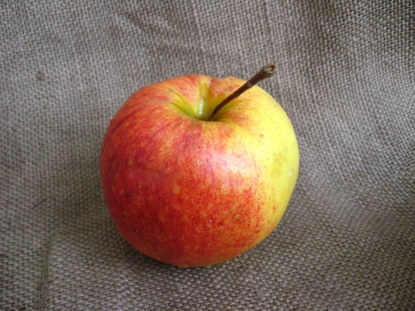 Schöner Apfel auf dem Teller — Stockfoto