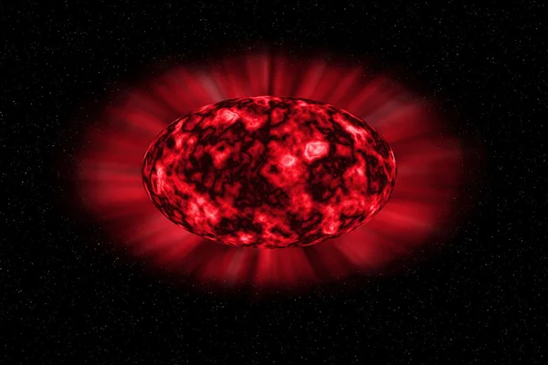 赤い光る赤い空間楕円 — ストック写真