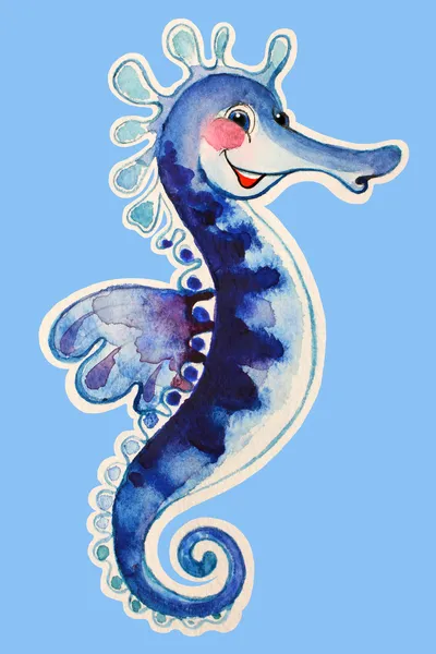 Roztomilý kreslený seahorse — Stock fotografie