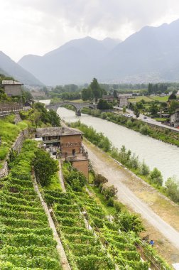 Roman bridge near Morbegno clipart