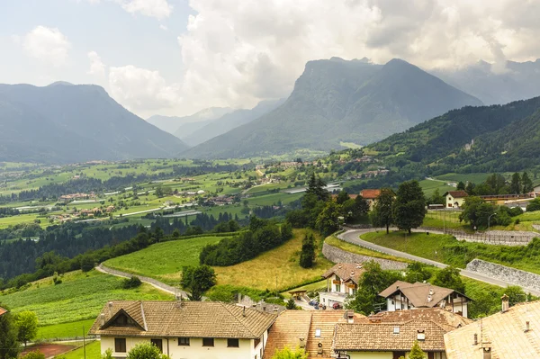 Panoramatický pohled z Stenico (Trento) — Stock fotografie