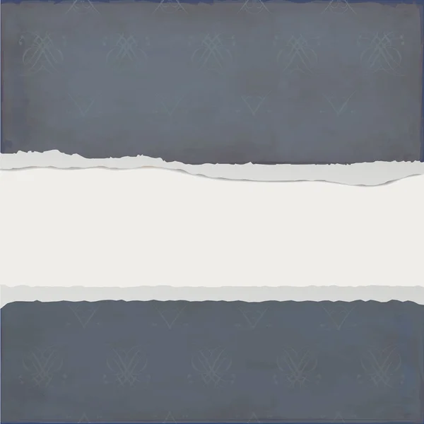 抽象的なパターンと暗い背景に対して破れた紙 — ストックベクタ