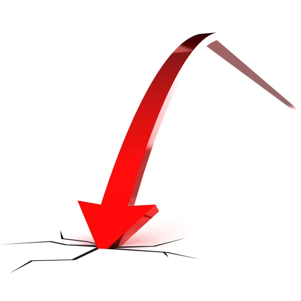 Falling Red Arrow — Stock Photo, Image