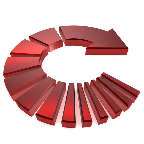 Flecha circular roja — Foto de Stock
