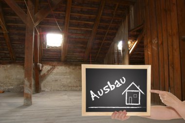 Attic and sign clipart