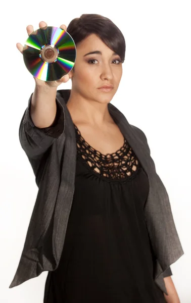 Vrouw met cd — Stockfoto