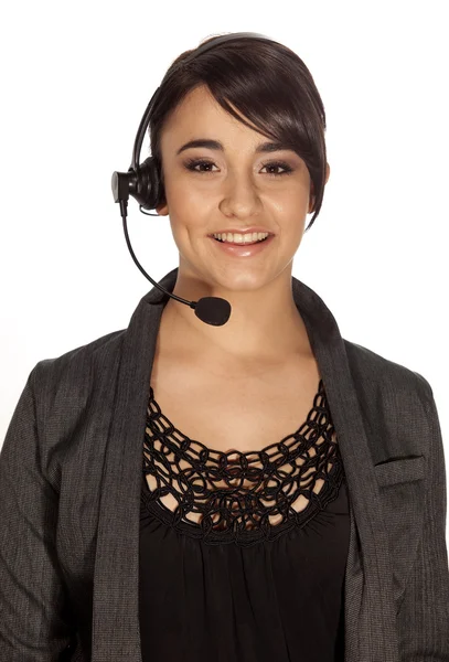 Smiling woman on telephone — Stock Photo, Image