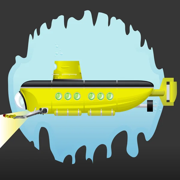 Sottomarino giallo — Vettoriale Stock
