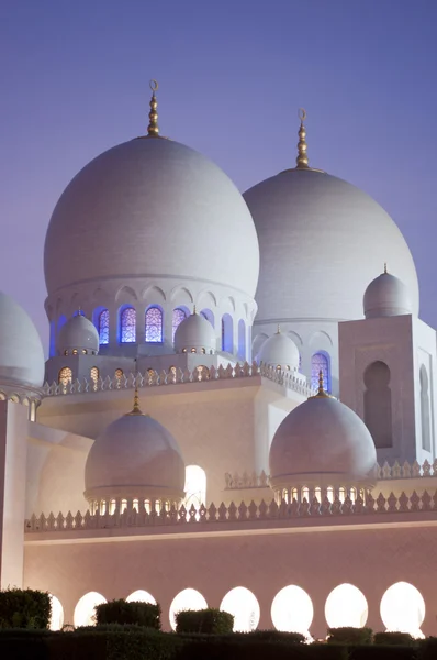 Koepels van grote moskee in abu dhabi Stockfoto