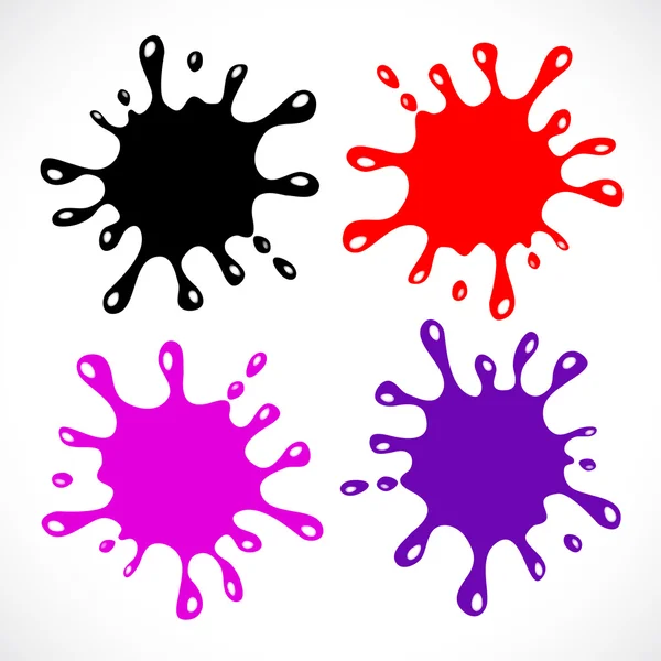 Conjunto de manchas de colores, ilustración vectorial — Vector de stock