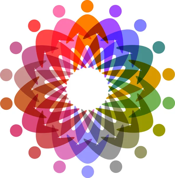 Cirkel av färgglada piktogram, abstrakt vektor ikonen för design — Stock vektor