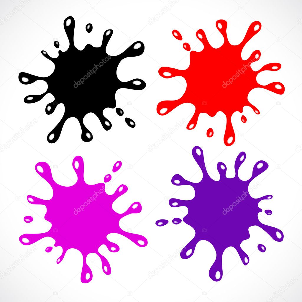 Set of colorful blots, vector illustration