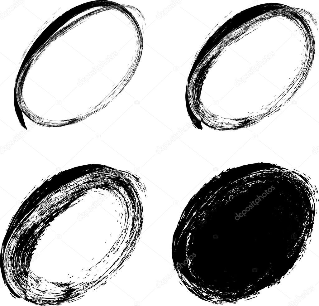 Hand drawn ovals, abstract vector illustration