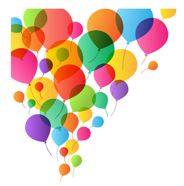 Цветные воздушные шары фон, векторная иллюстрация для дизайна

