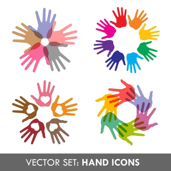 Collection of vector hand icons — Stock Vector