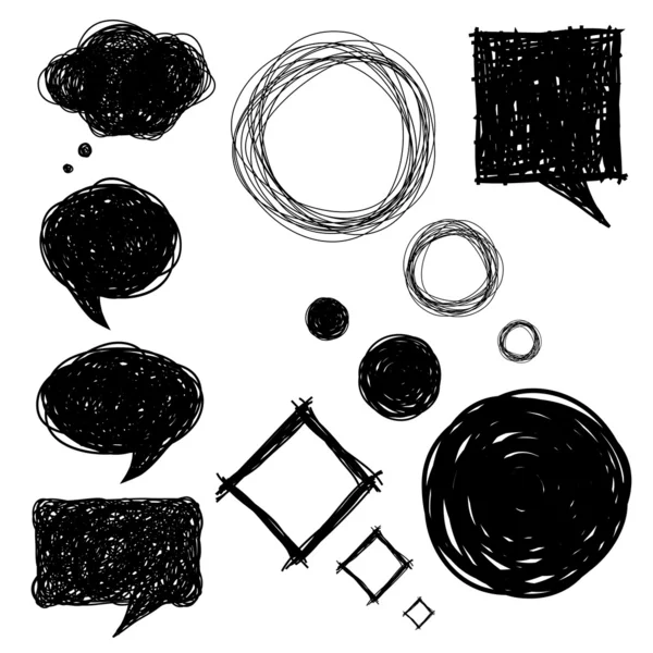 stock vector Set of hand drawn sketch bubbles