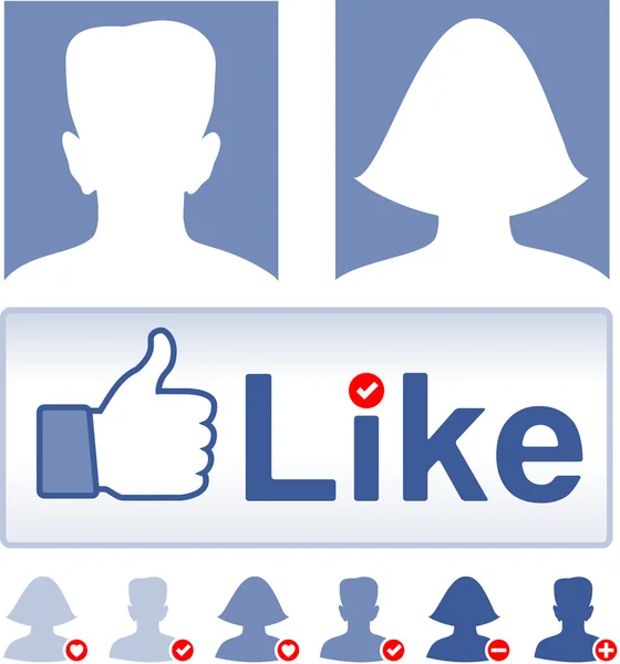 Vector instellen sociale media, facebook concept — Stockvector