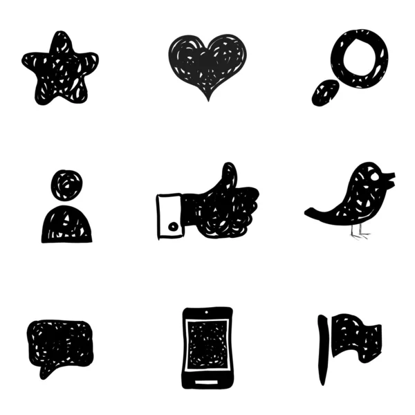 stock vector Sketch Social Media icons