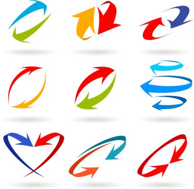 Colorful 3d arrows set clipart