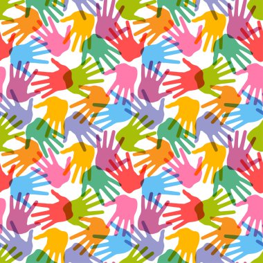 Seamless handprint pattern clipart