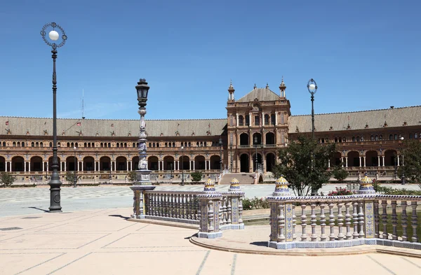 Plac Hiszpański (plaza de espana) w Sewilla, Andaluzja, Południowa Hiszpania — Zdjęcie stockowe