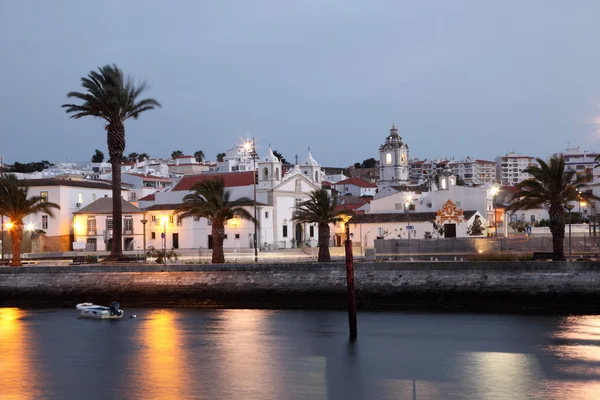 Ville Lagos au crépuscule, Algarve Portugal — Photo