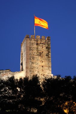 Tower of the Castle Castillo de Sohail in Fuegirola, Spain clipart