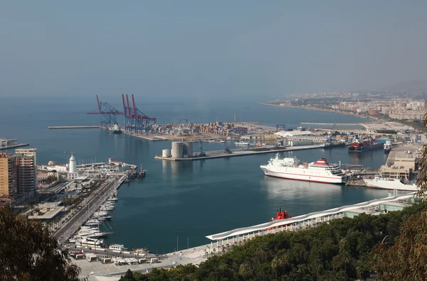 Vista sobre el puerto de Málaga, Andalucía España —  Fotos de Stock