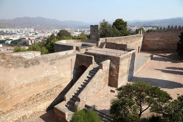 Murallas del castillo de gibralfaro en Málaga, Andalucía España — Stockfoto