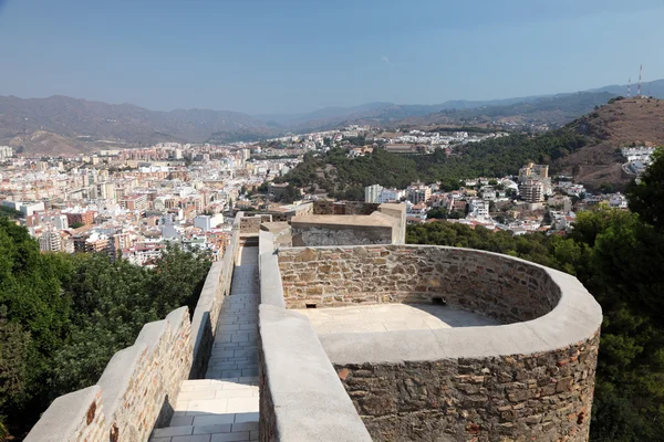 Крепостные валы замка Гибралфаро в Малаге, Андалусия Испания — стоковое фото