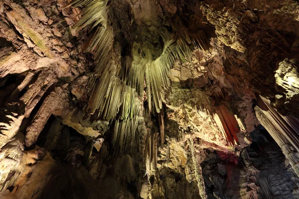 Stalactites inside of the St. Michaels cave in Gibraltar — Stock Photo, Image