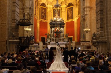 Wedding in the church. El Puerto de Santa Maria, Andalusia Spain clipart