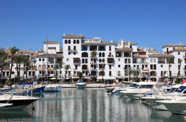 Luxury yachts in port La Duquesa. Costa del Sol, Andalusia Spain clipart