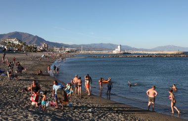 Beach of La Duquesa, Costa del Sol, Andalusia Spain clipart