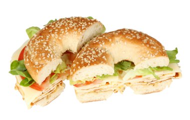 Fresh bagel sandwich clipart