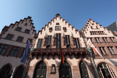 Historical Romer Square in the city of Frankfurt Main, Germany clipart