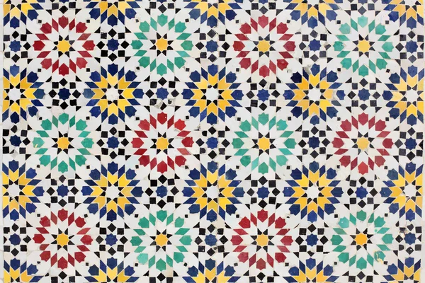 Färgglad mosaik dekoration i rabat, Marocko — Stockfoto