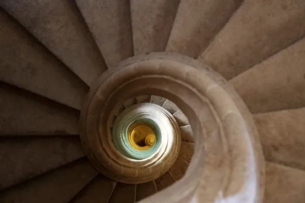 Spiral staircase in the bell tower of an old church — Stock Photo, Image