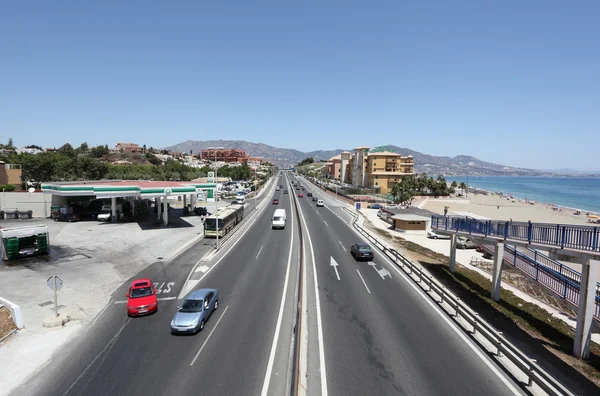 A7-es autópálya Fuengirola, Fuengirola, Andalúzia, Spanyolország — Stock Fotó